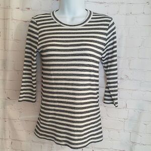Michael Stars for Anthropologie Longline Metallic Stripe Knit T-Shirt XS/S